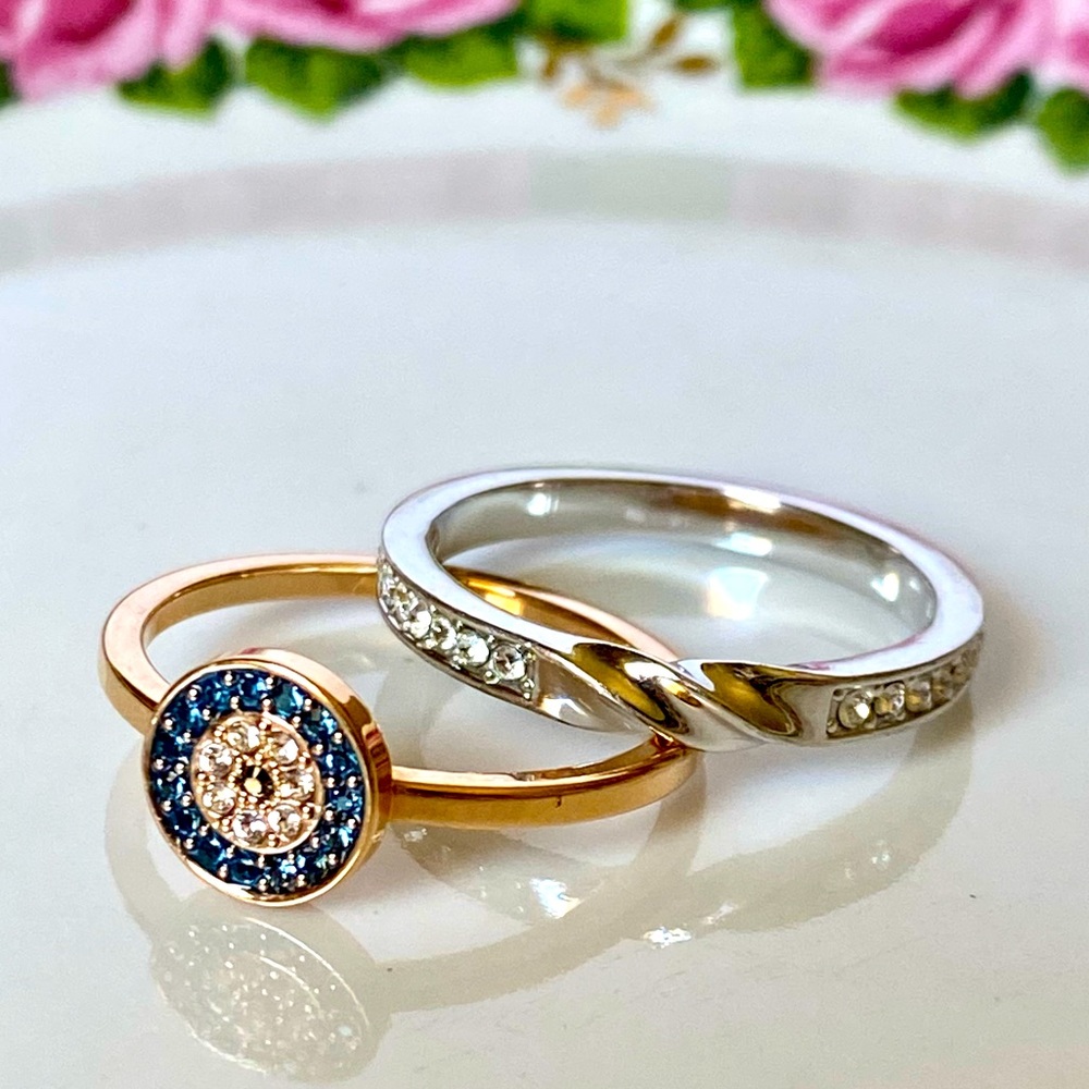 SWAROVSKI Luckily Evil and Eternity Curly 2 Ring Lot